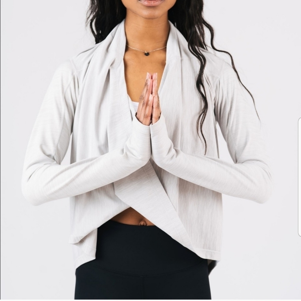 Zyia cream yoga shawl